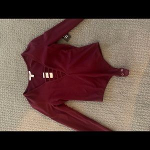 Express burgundy one piece top!